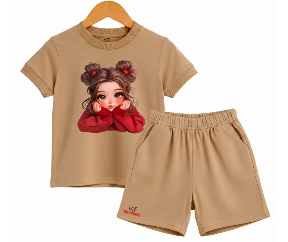 New Cute Doll Shorts Set | Kids T shirt and shorts | Mini Minors Kin Trends | Kintrends