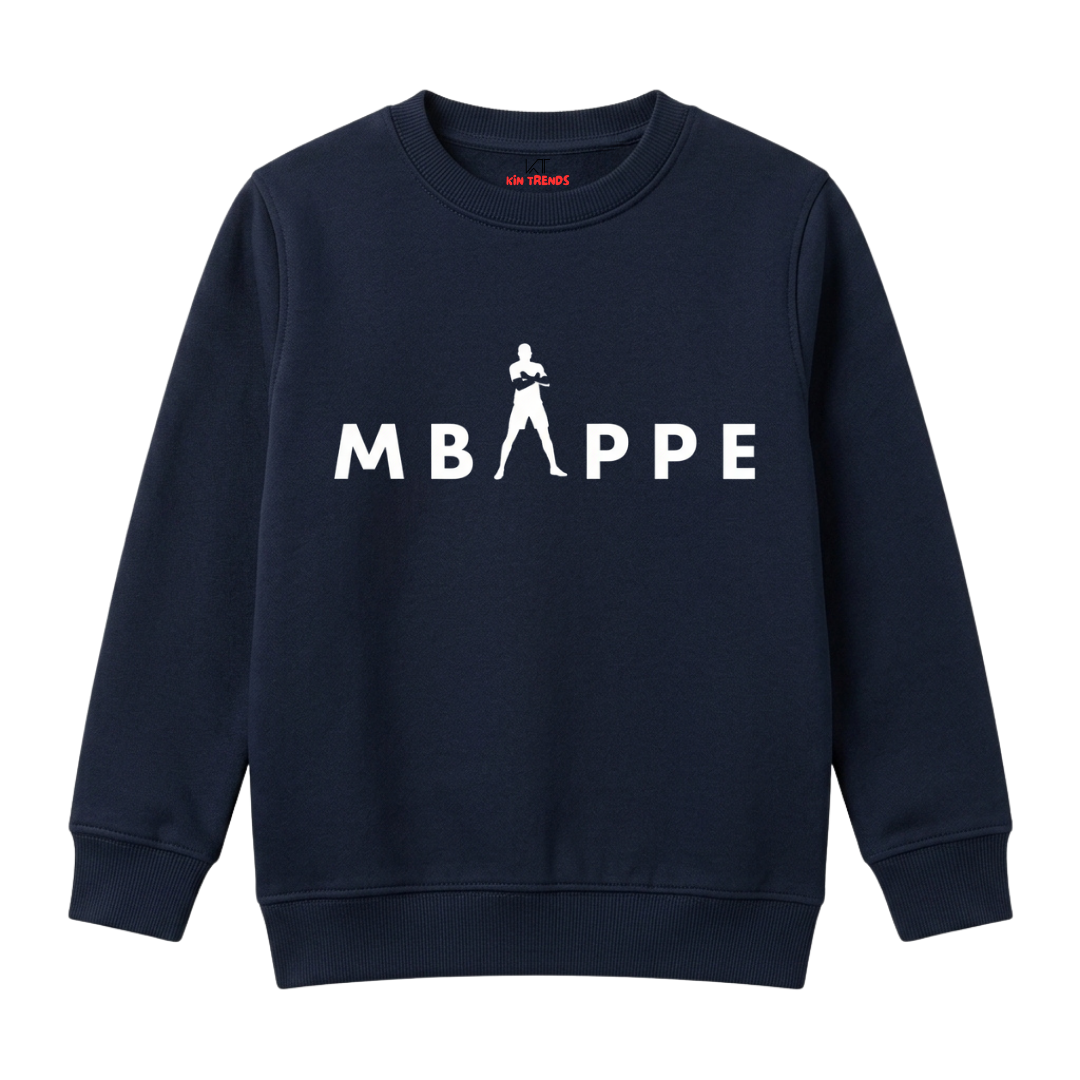 Boys Navy Blue Kylian Mbappe Football Graphic Print Winter Wear
