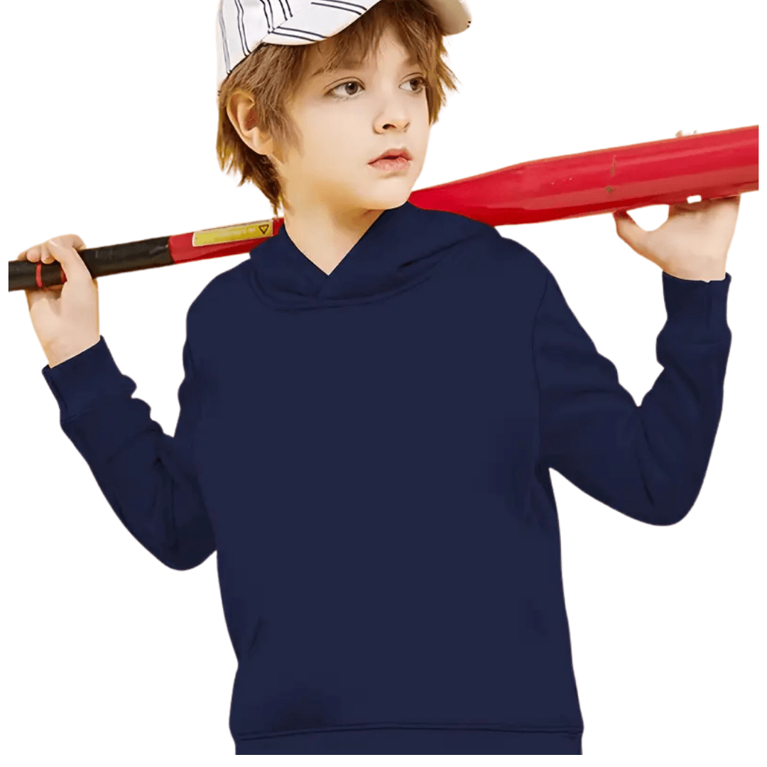 Plain Solid Color Warm Fleece Hoodie - Kin Trends