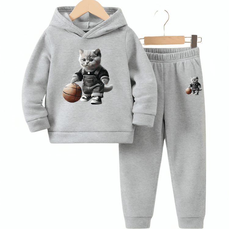 Basketball Cat Hoodie Tracksuit - Kin Trends