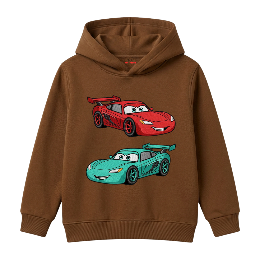 Lightning McQueen Racing Duo Graphic Kids Winter Fleece Hoodie