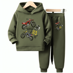 Moto Custom Fleece Hoodie Tracksuit - Kin Trends