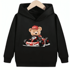 Racer Bear Fleece Hoodie - Kin Trends