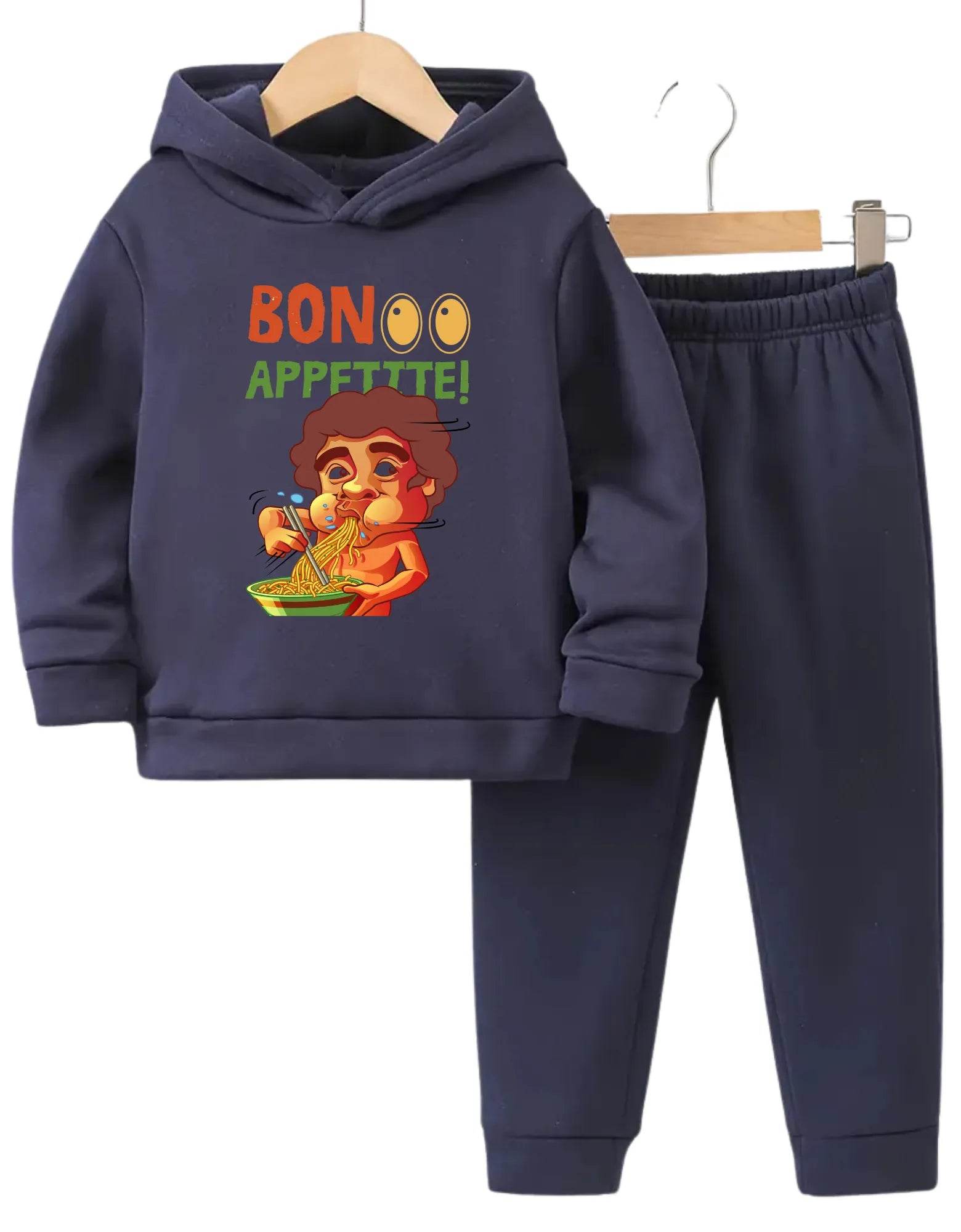 Bon Appetitte Fleece Hoodie Tracksuit - Kin Trends