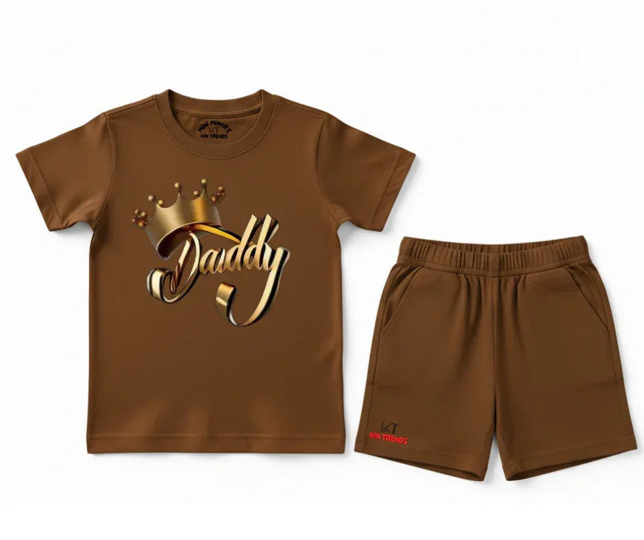 Daddy’s Little King Shorts Set| T shirt and shorts| Mini Minors Kintrends