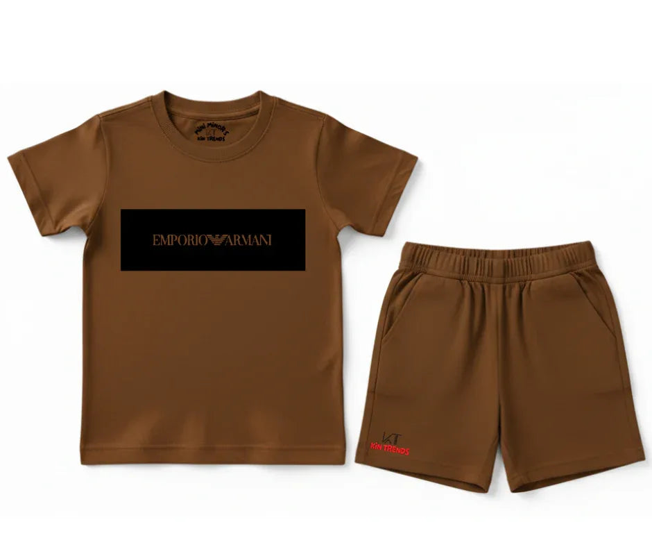 Empo Armni D1 Shorts Set | Kids T shirt and shorts | Mini Minors Kin Trends | Kintrends