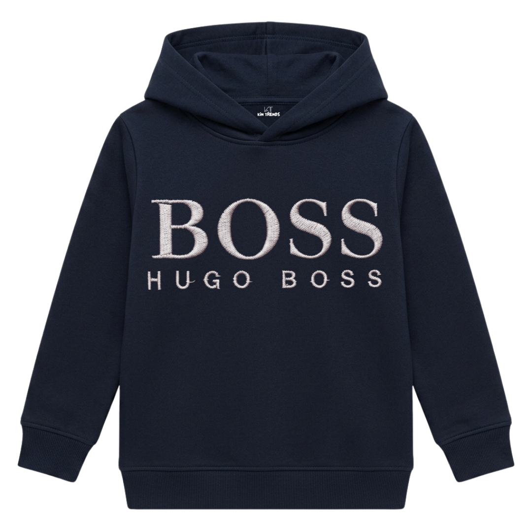 Boss Luxury Heritage Signature Logo Kids Winter Fleece Hoodie