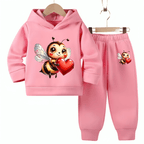 Love Bee Fleece Hoodie Tracksuit - Kin Trends