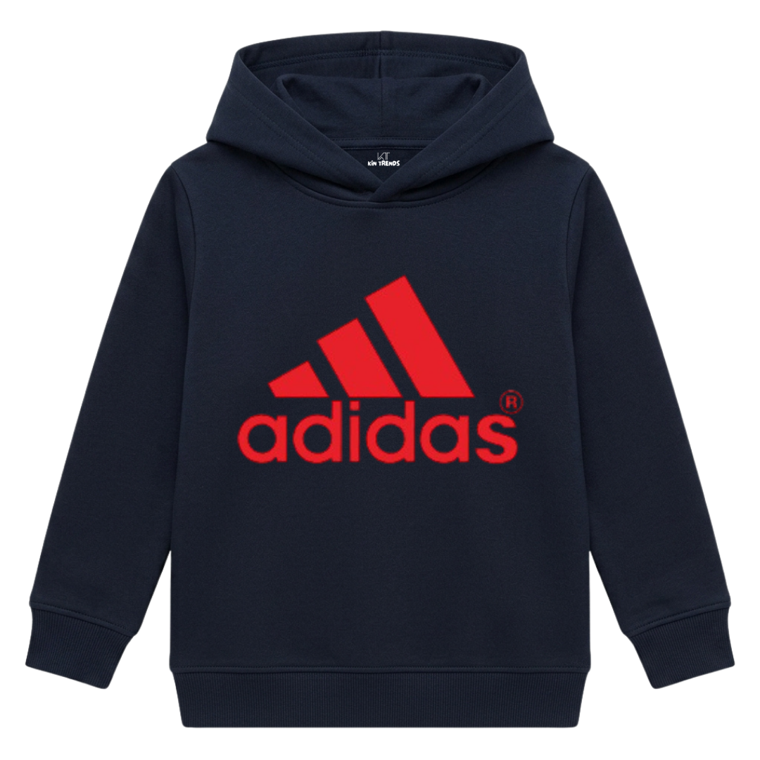 Addi Classic Badge of Sport Contrast Logo Kids Winter Fleece Hoodie