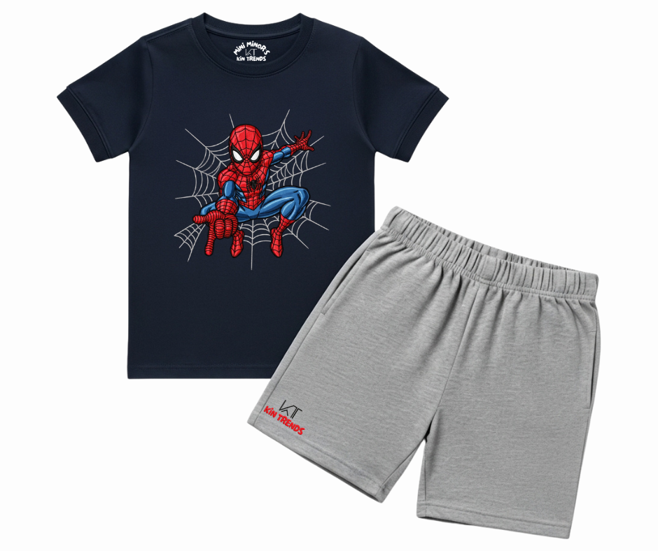 CC Spiderman D1 Shorts Set (Not Embroidered) Kids T shirt and shorts