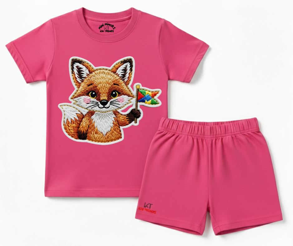 Happy Fox Shorts Set | Mini Minors Kintrends