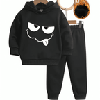 Tired Smiley Hoodie Tracksuit - Kin Trends