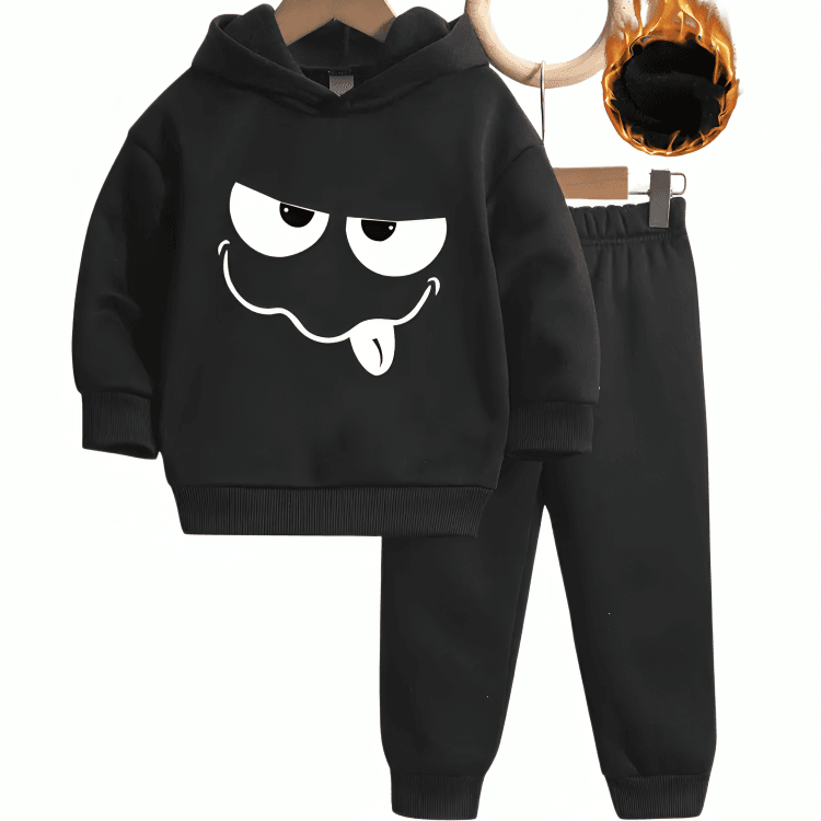 Tired Smiley Hoodie Tracksuit - Kin Trends