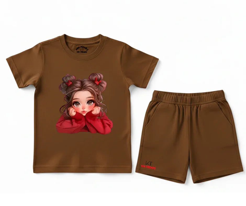 New Cute Doll Shorts Set | Kids T shirt and shorts | Mini Minors Kin Trends | Kintrends