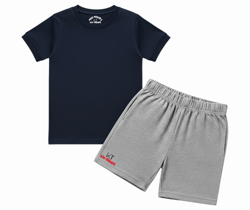 20+ Contrast Color Plain Shorts Set | Mini Minors Kintrends