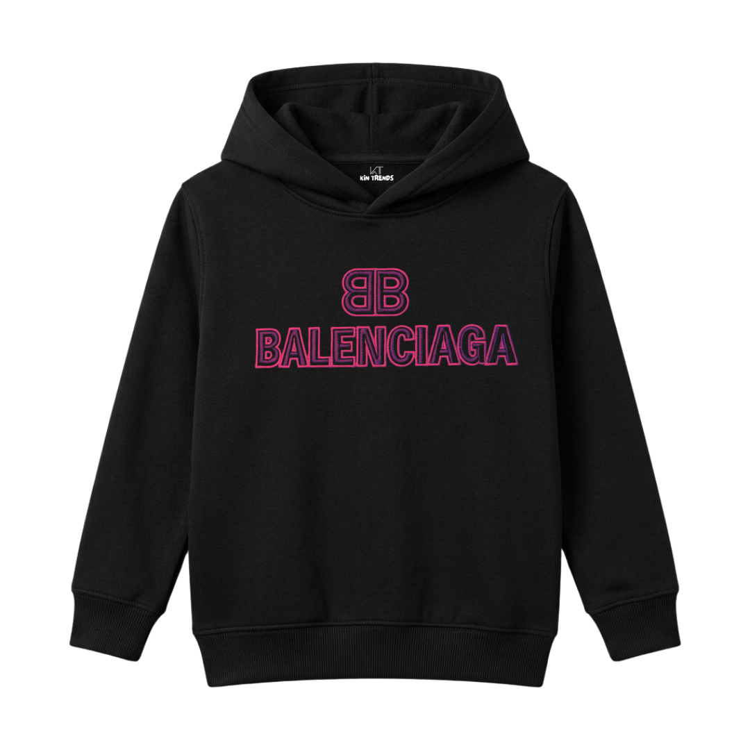BLNCGA Luxury Neon Outline Signature Logo Kids Winter Fleece Hoodie