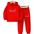 Happy Fleece Hoodie Tracksuit - Kin Trends