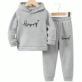 Happy Fleece Hoodie Tracksuit - Kin Trends