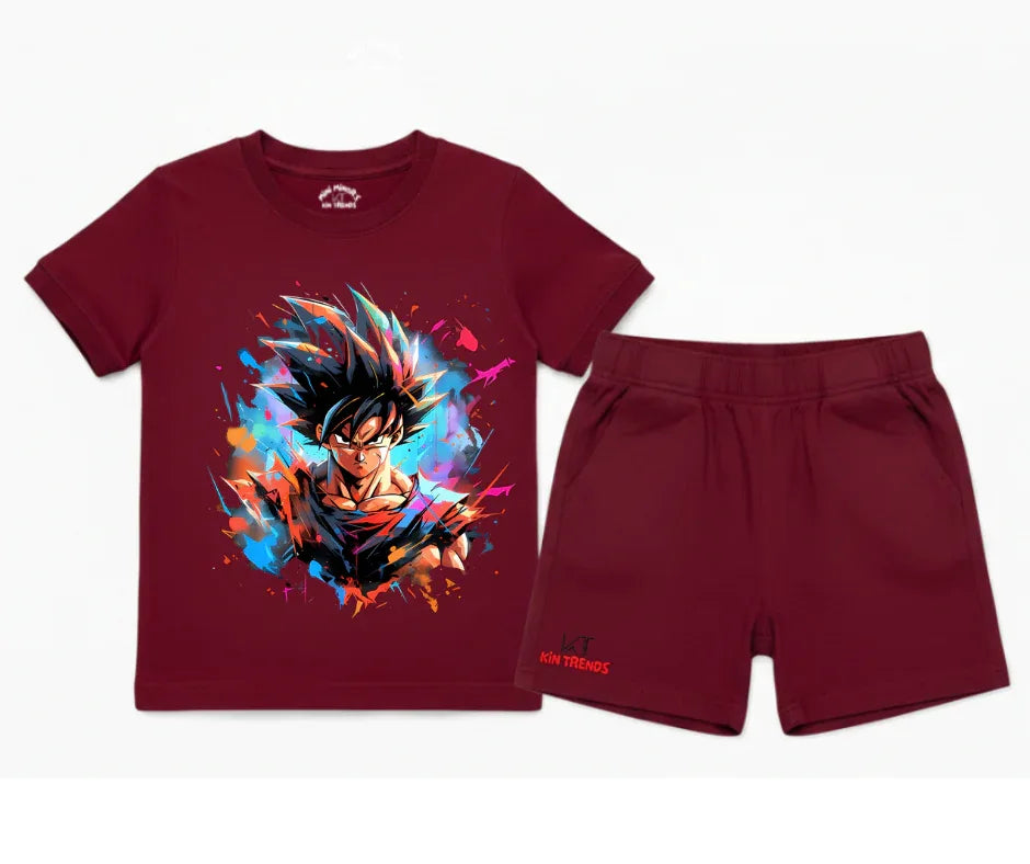 Abstract Anime Hero 2 Piece Shorts Set | Mini Minors Kintrends