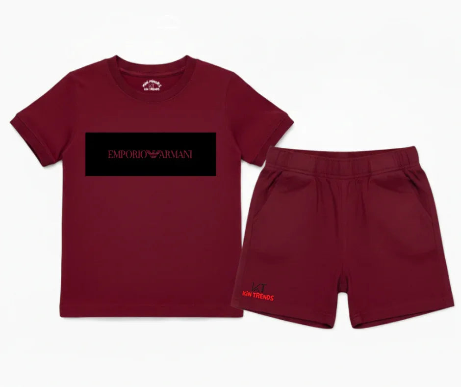 Empo Armni D1 Shorts Set | Kids T shirt and shorts | Mini Minors Kin Trends | Kintrends