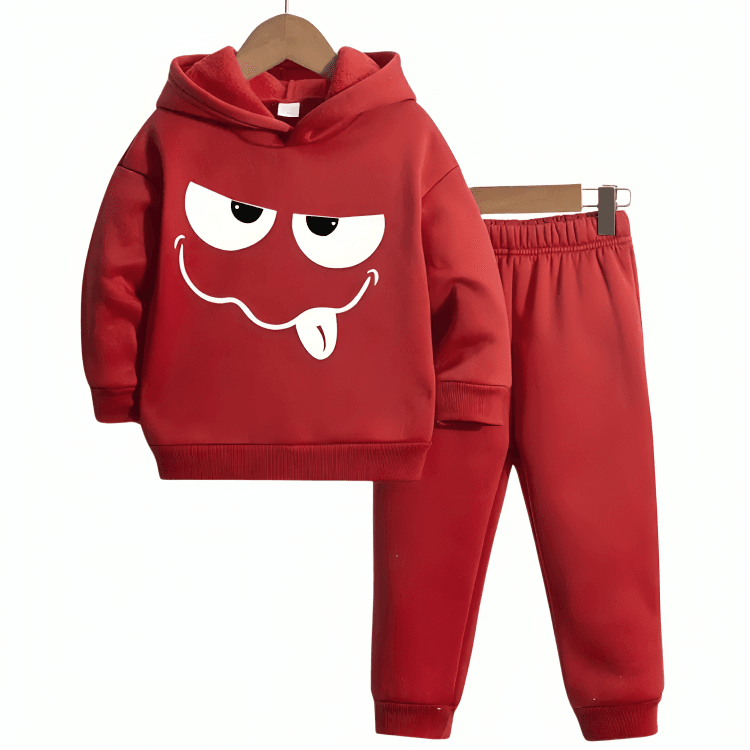 Tired Smiley Hoodie Tracksuit - Kin Trends