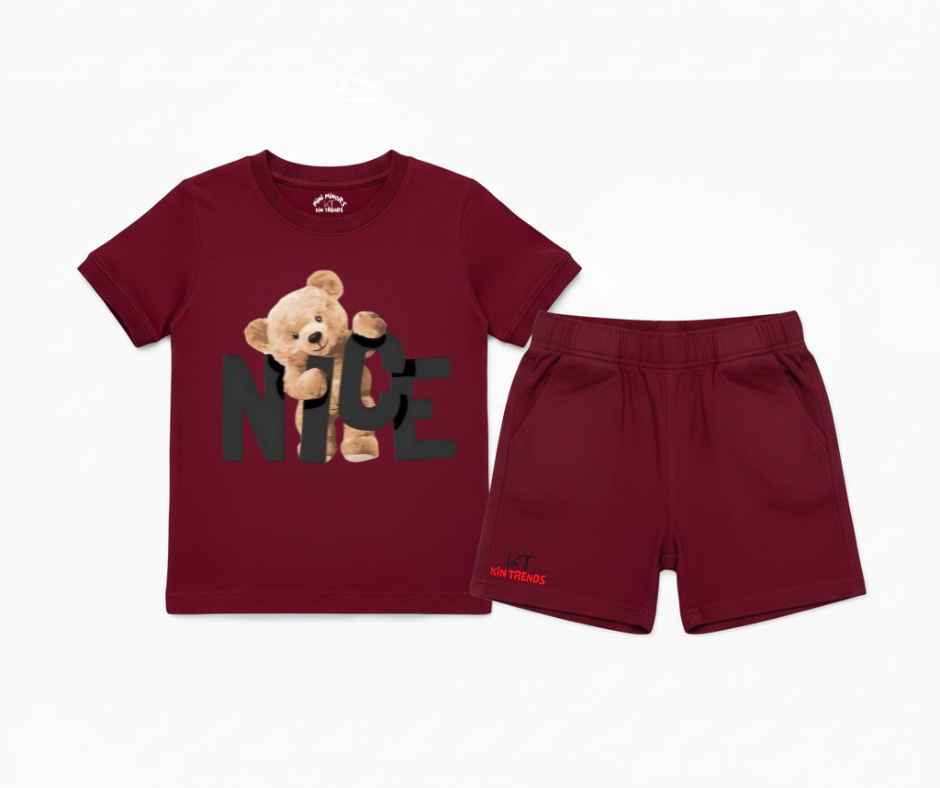 Nice Bear Shorts Set