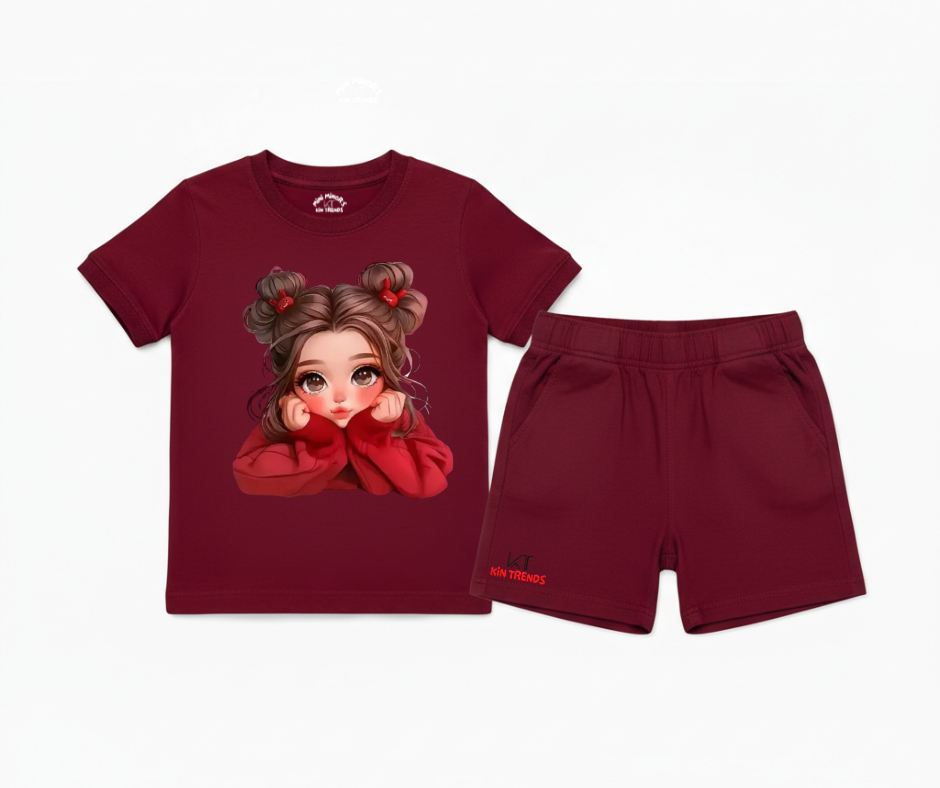 New Cute Doll Shorts Set
