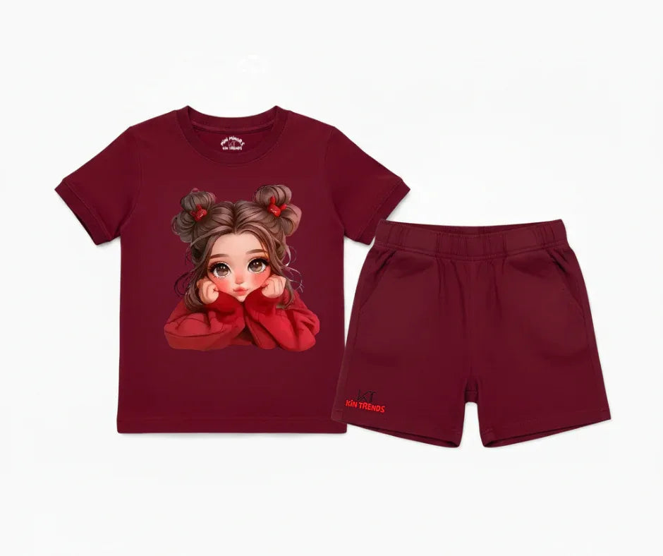 New Cute Doll Shorts Set | Kids T shirt and shorts | Mini Minors Kin Trends | Kintrends