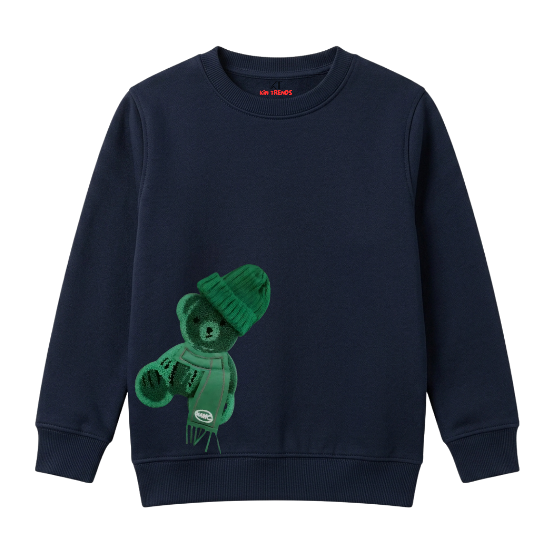 Fluffy Green Bear Winter Scarf Winter Sweatshirt