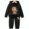 Lion Fleece Hoodie Tracksuit - Kin Trends
