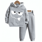 Tired Smiley Hoodie Tracksuit - Kin Trends