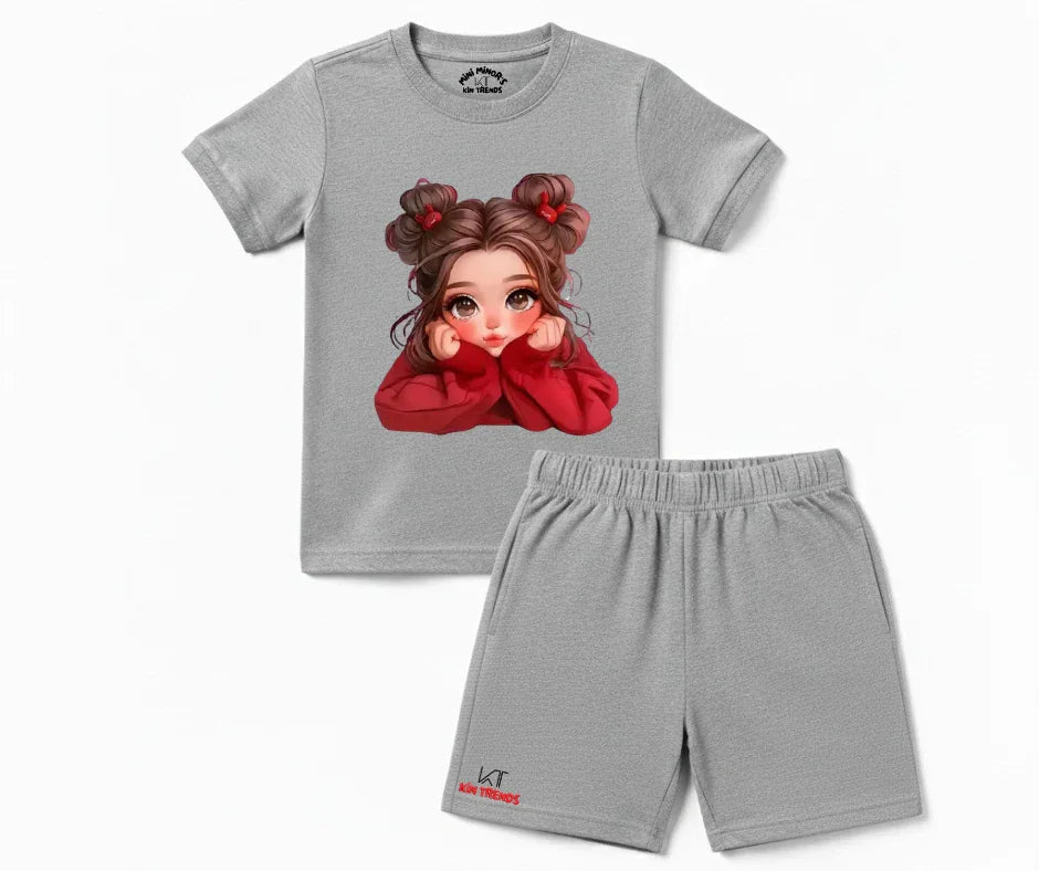 New Cute Doll Shorts Set | Kids T shirt and shorts | Mini Minors Kin Trends | Kintrends