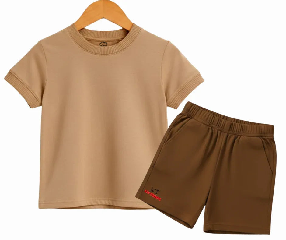 20+ Contrast Color Plain Shorts Set | Mini Minors Kintrends