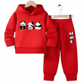 Panda Fleece Hoodie Tracksuit - Kin Trends
