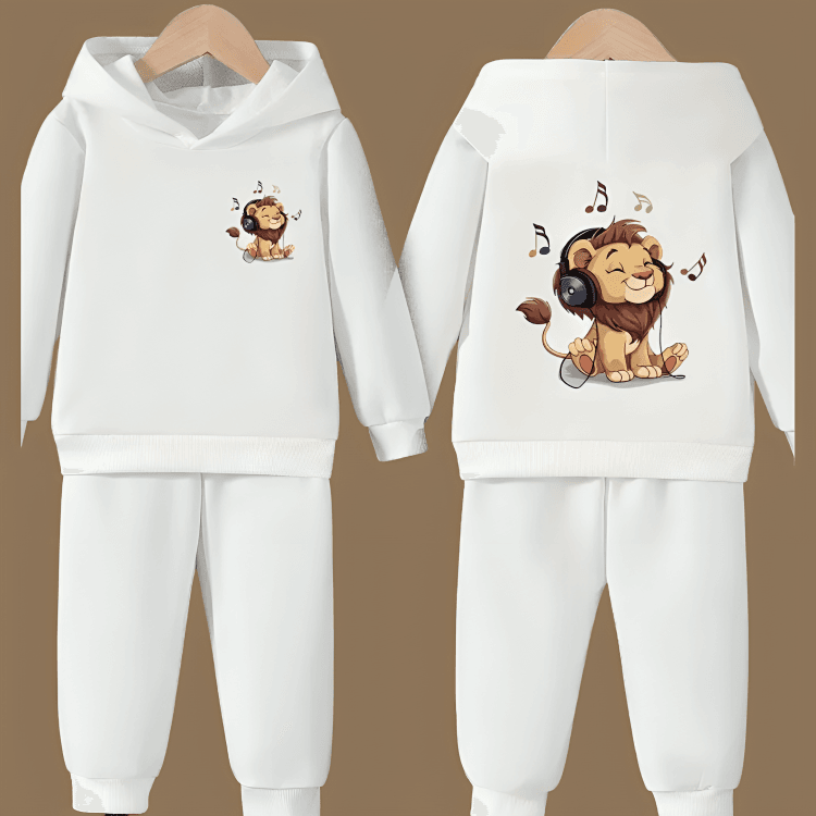 Music Lover Front back Printed Fleece Hoodie Tracksuit - Kin Trends