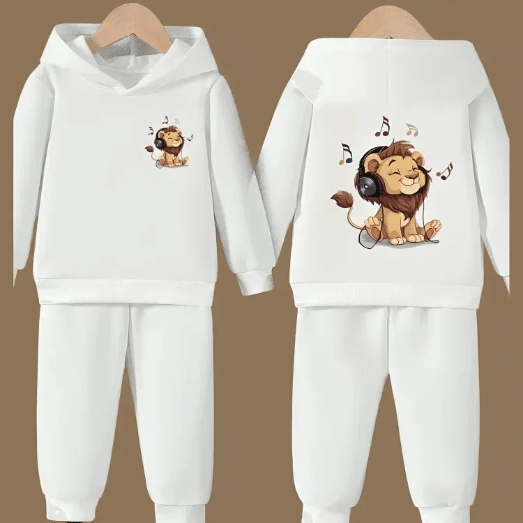 Music Lover Front back Printed Fleece Hoodie Tracksuit - Kin Trends