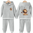 Music Lover Front back Printed Fleece Hoodie Tracksuit - Kin Trends