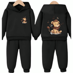 Music Lover Front back Printed Fleece Hoodie Tracksuit - Kin Trends