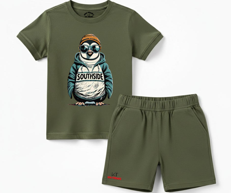 Southside Penguin Shorts Set