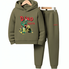 Dino Racer Fleece Hoodie Tracksuit - Kin Trends