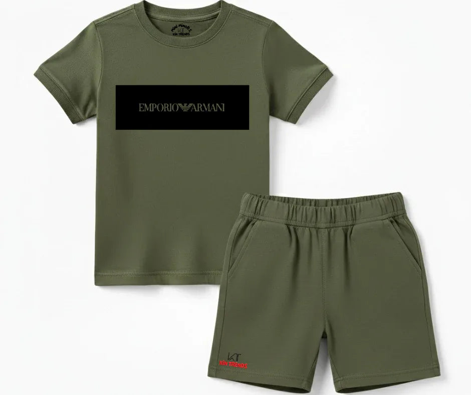 Empo Armni D1 Shorts Set | Kids T shirt and shorts | Mini Minors Kin Trends | Kintrends