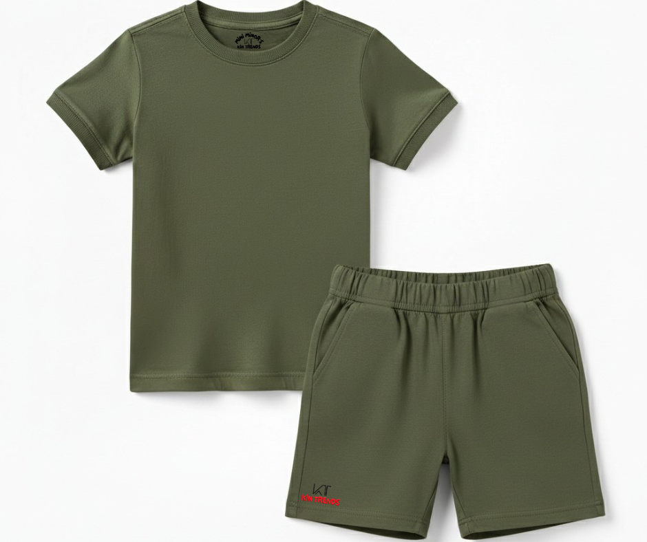 Plain color Shorts Set for boys and girls