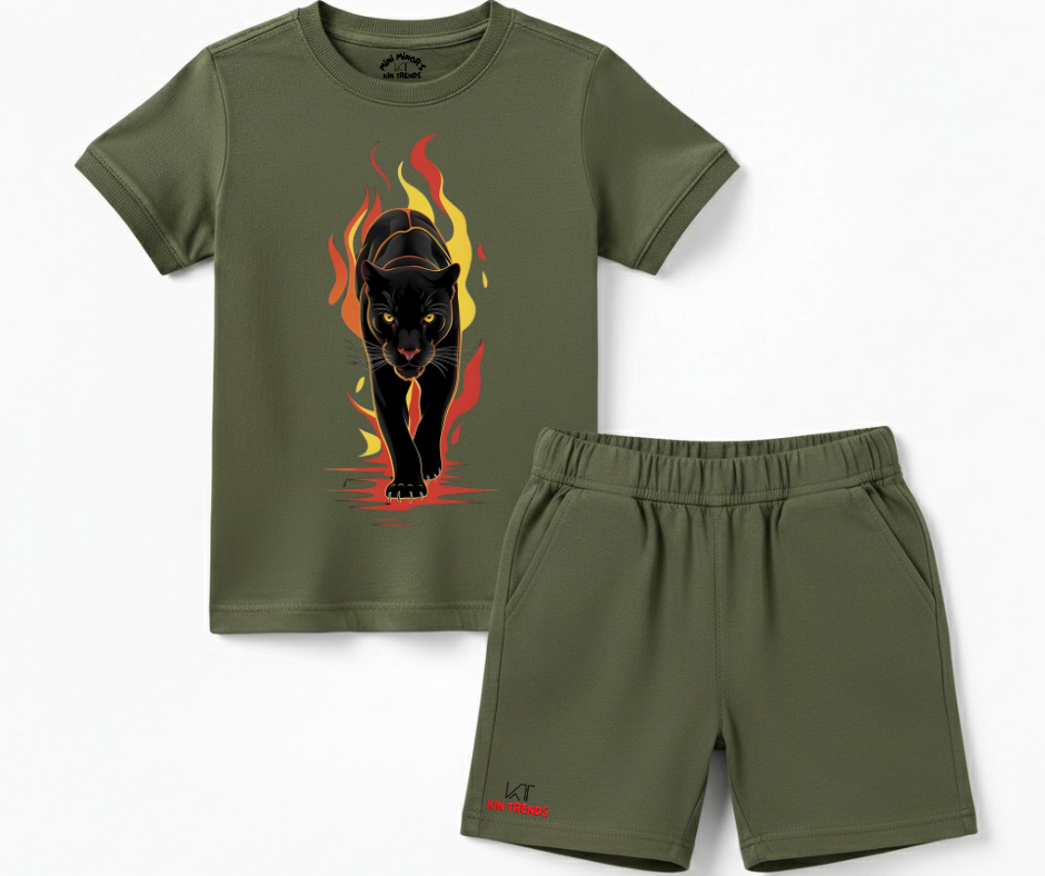Black Lion Shorts Set