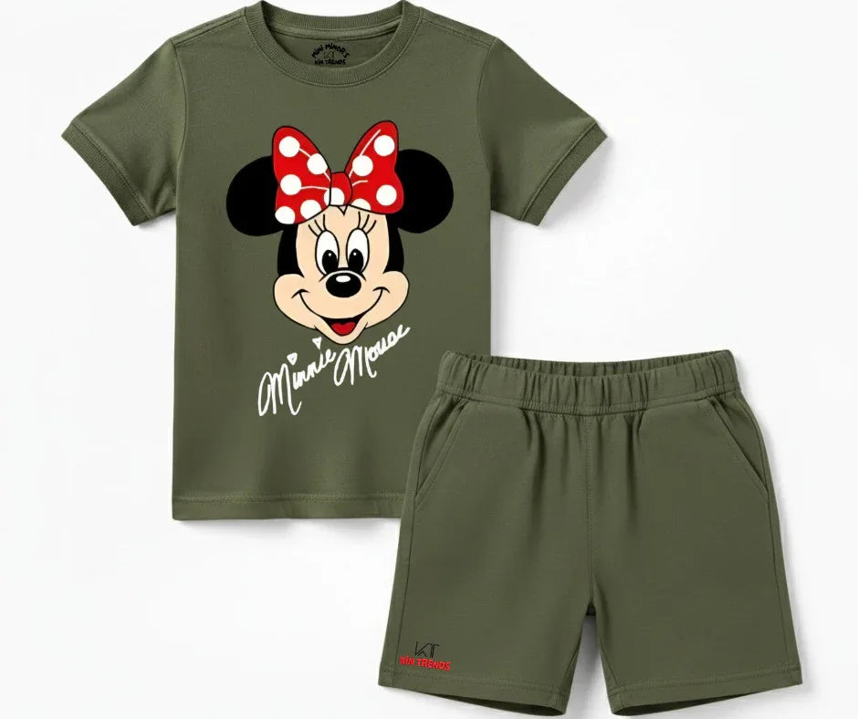 Sweetest Minnie Shorts Set| Kids T shirt and shorts| Mini Minors Kintrends
