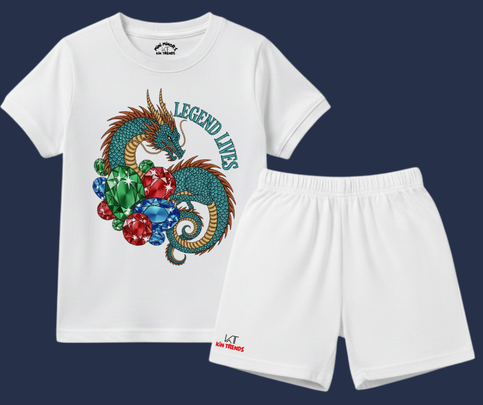 Kids Legend Lives Dragon 2 Piece Cotton Co-ord Set | Mini Minors Kintrends