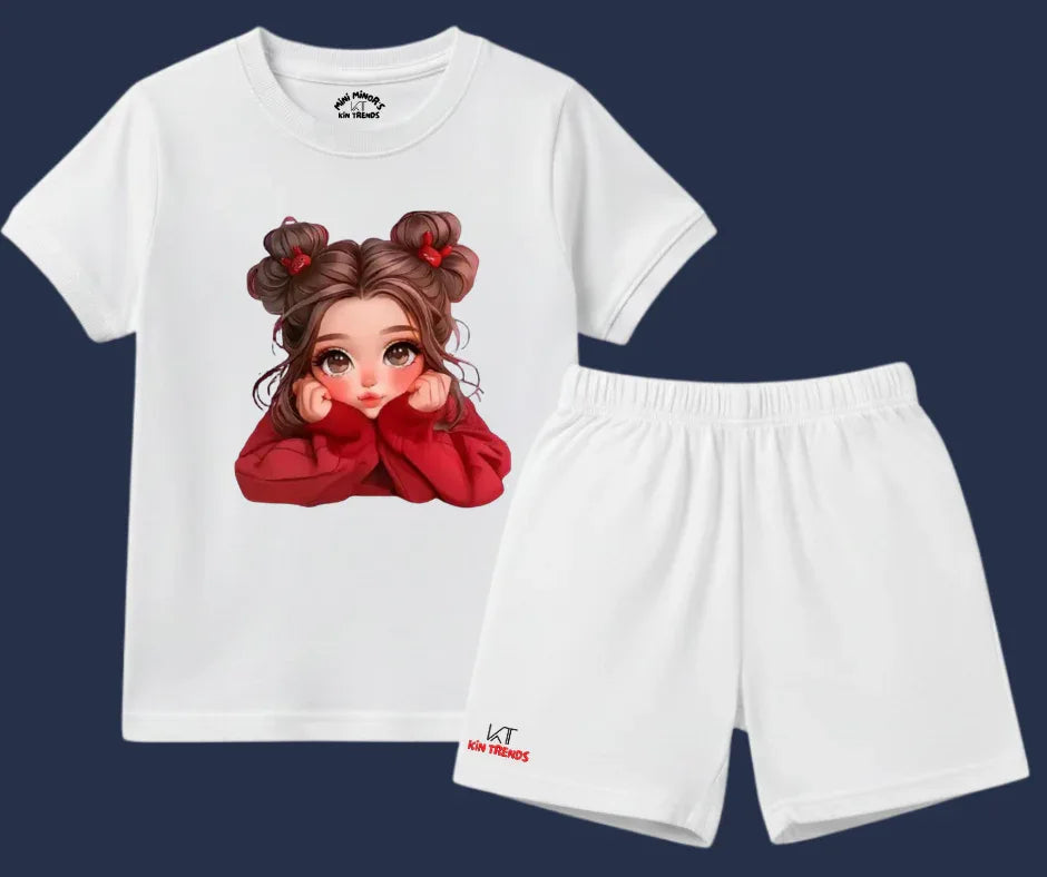 New Cute Doll Shorts Set | Kids T shirt and shorts | Mini Minors Kin Trends | Kintrends