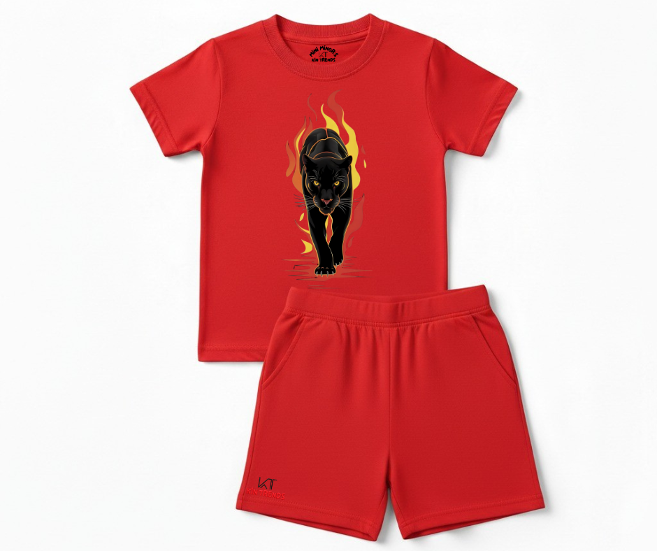 Black Lion Shorts Set