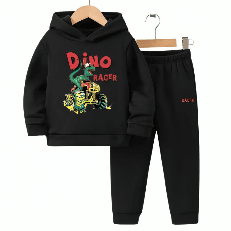 Dino Racer Fleece Hoodie Tracksuit - Kin Trends