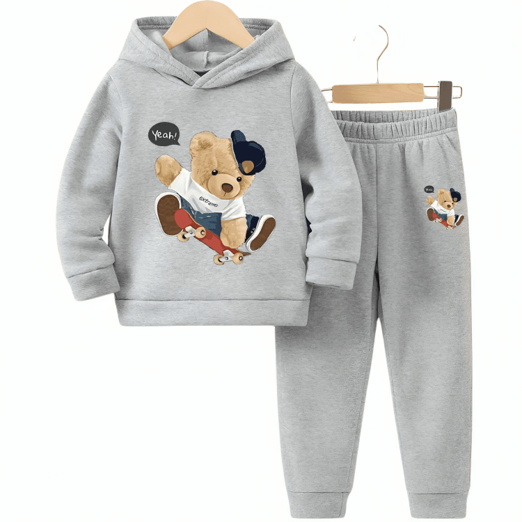 Yeah Skating Bear Fleece Hoodie Tracksuit - Kin Trends
