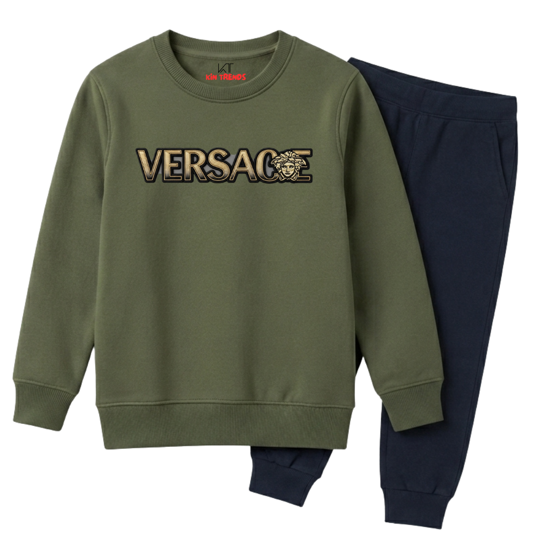Olive Green & Navy Blue VRSC Style Minimalist Winter Suit